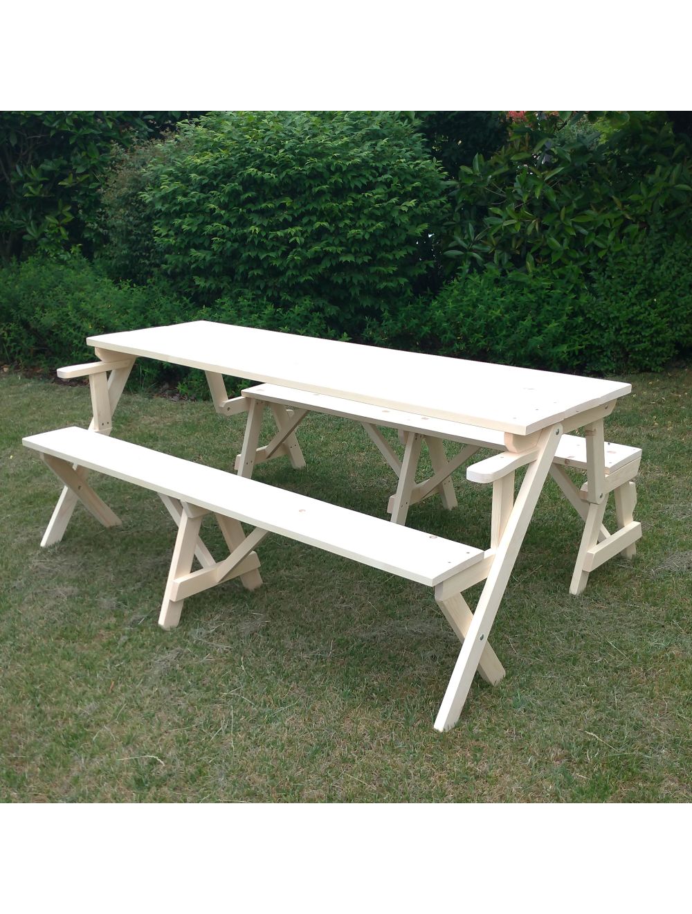 HEVVA Gambe Per Panca Da Giardino In Metallo – Telaio Fai Da Te Per Sedute E Tavoli – Colore Bianco – Profilo 3x2cm – Carico 100kg Per Gamba